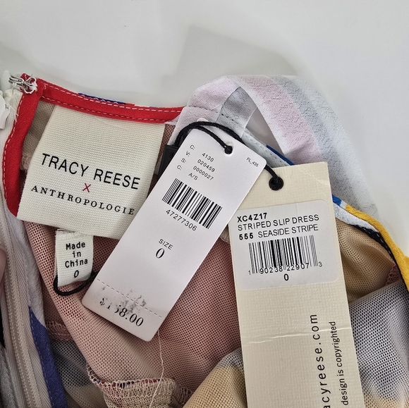 NWT Tracy Reese Anthropologie Arma Striped Slip Midi Sundress Size 0 70's Boho - Picture 13 of 14